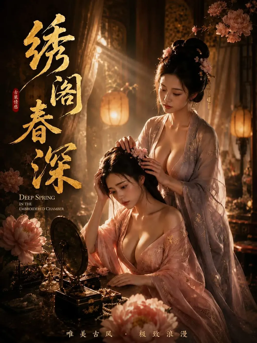 竖版海报：古装绣阁春深